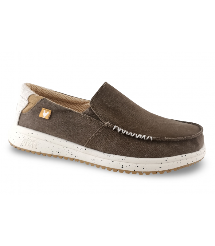 Mocasín lona ligero taupe verano.
