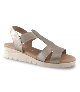 Sandalia beige con elásticos laterales