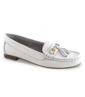 Mocasín Piel Blanco