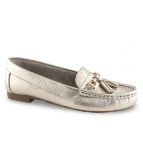Mocasín Piel Platino