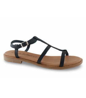 Sandalia negra con tiras finas