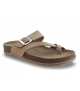Sandalias en piel taupe