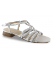 Sandalias en piel trenzada blanco