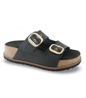Sandalias de plataforma en piel negra