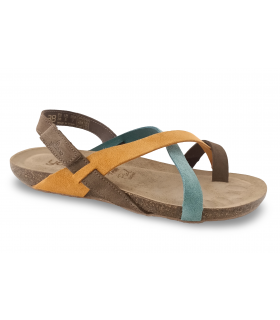 Sandalias en serraje multicolor de mujer