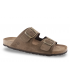 Sandalias en piel marrón de caballero