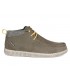 Zapatos caqui estilo Wallaby. Piel serraje, cordones mostaza.