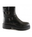 Botines estilo motorista para mujer en color negro