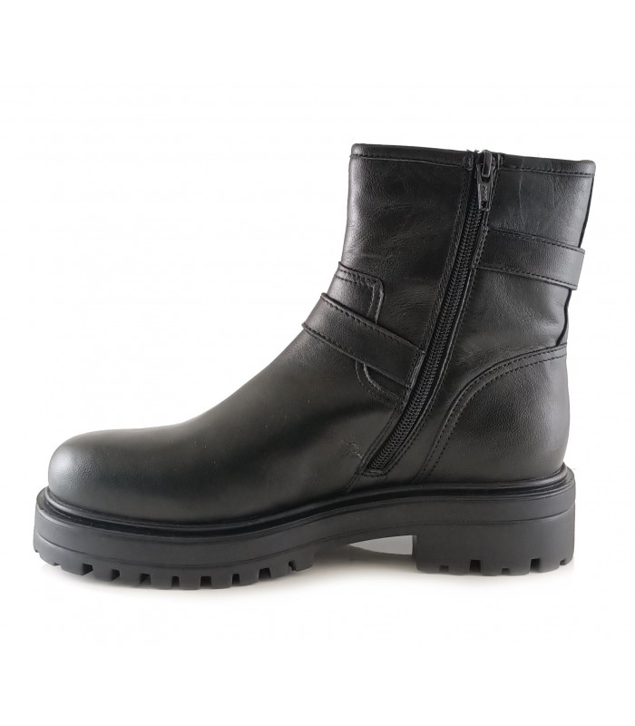 Botines estilo motorista para mujer en color negro