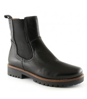 Botín estilo chelsea en piel negra