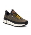 Deportivo caqui con cordones mostaza. Suela beige.