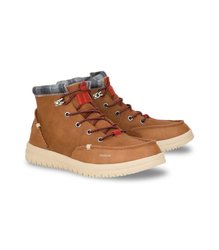 Botines de cordones en color cognac.