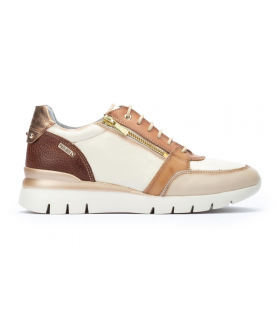 Deportivo combinado en color nata y cuero