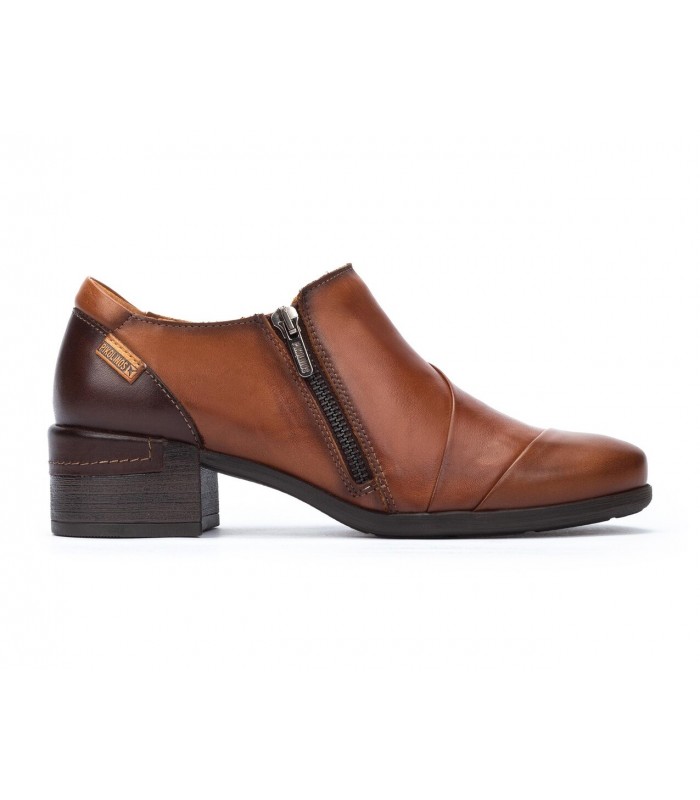 Zapato cuero para mujer con cremallera lateral