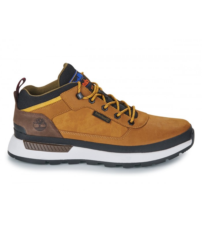 Botines marrones con cordones. Piel natural cuero. Suela blanca.