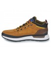 Botines marrones con cordones. Piel natural cuero. Suela blanca.