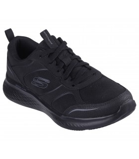 Deportivo Skechers en negro con cierre de cordones.