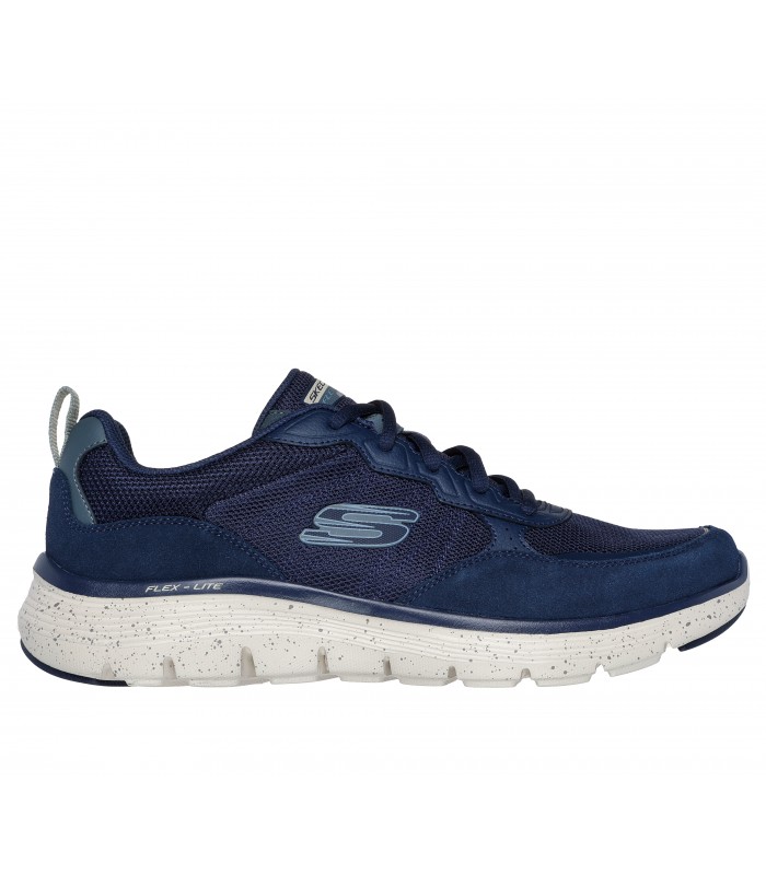 Deportivo Skechers de corte clásico en color azul marino con suela beige.