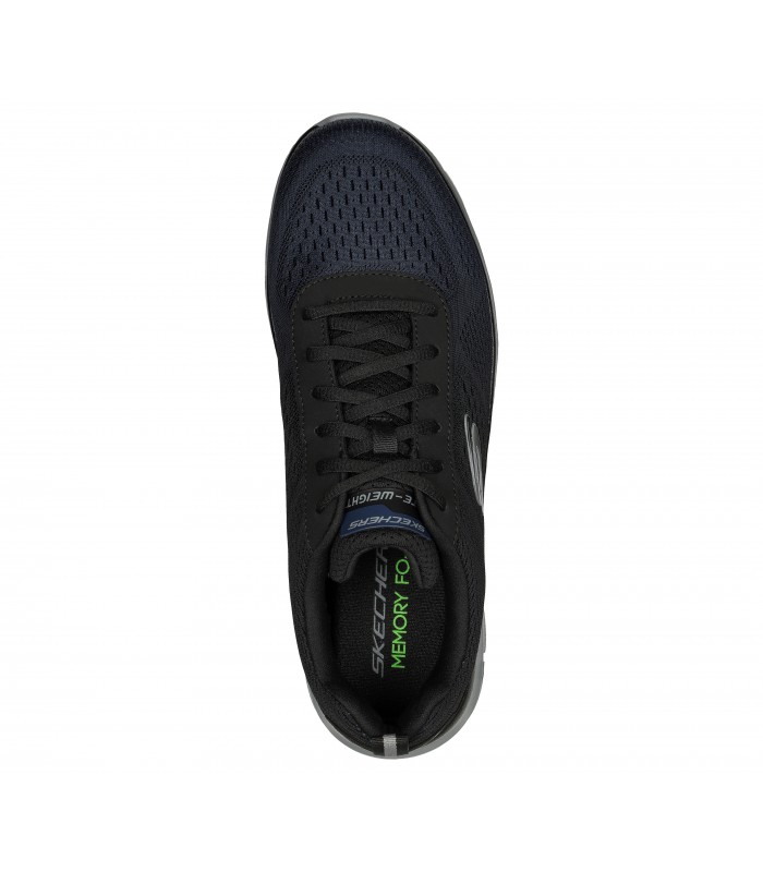Deportivo Skechers en color negro para hombre con cierre de cordones.