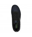 Deportivo Skechers en color negro para hombre con cierre de cordones.