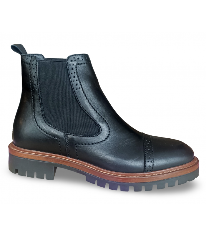 Botín Chelsea con elásticos en negro.