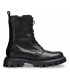 Botines negros militares con plataforma. Piel natural grabada.
