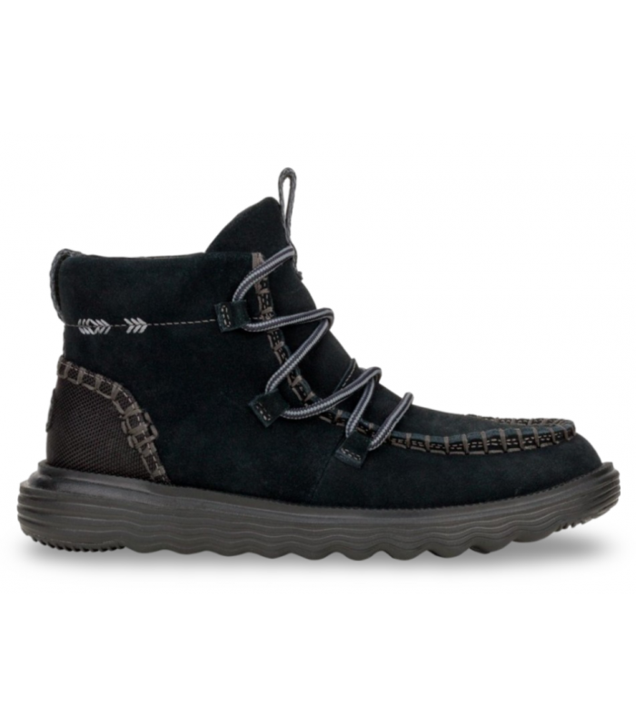Botines con cordones en color negro.