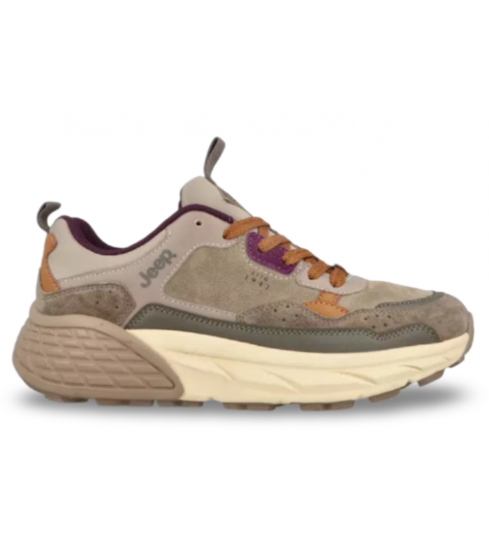 Deportivos con cordones y plataforma en color taupe.