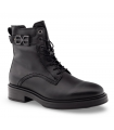 Botines militares negros con cordones. Piel vacuno.