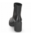Botines negros con tacón y plataforma. Piel vacuno.