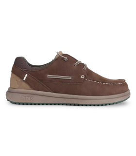 Zapatos marrones estilo náutico. Piel serraje.