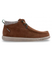 Zapatos camel estilo Wallaby. Piel serraje, cordones.
