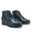 Botines negros con cordones elásticos. Piel natural.