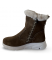 Botines con pelo en color taupe.