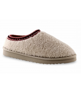 Zuecos beige de borreguillo con forro de pelo.