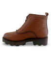 Botines piel cuero con cremallera central.