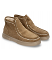 Botines camel invernales. Forro de pelo, piel serraje.