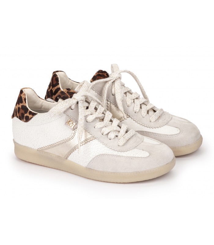 Deportivo blanco con detalles en serraje crudo Weekend 15200