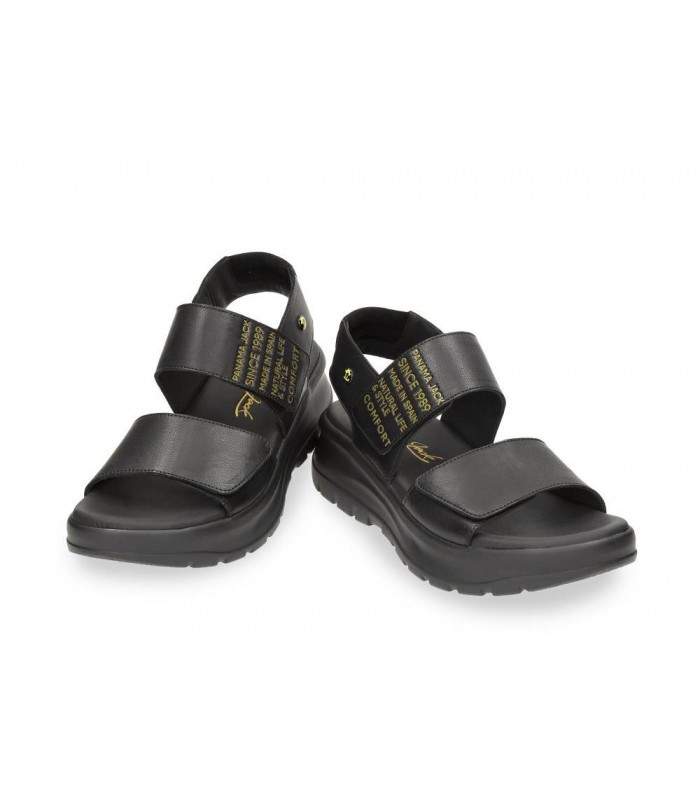 Sandalia plataforma velcro negra Panama Jack NOAH