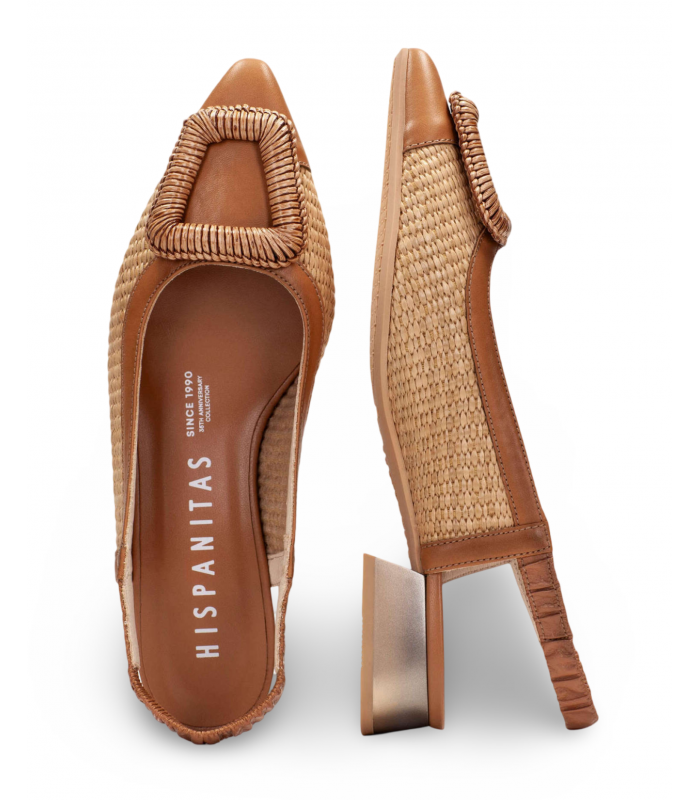 Zapato salón rafia cuero Hispanitas RHV254046