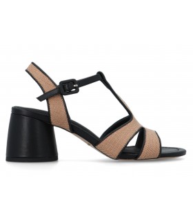 Sandalia combinada cuero negro Bruno Premi 3002