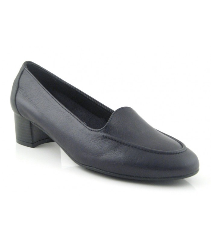 Mocasín negro con tacón para mujer Maria Jaen 1 H200