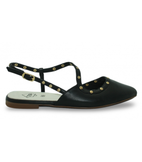 Zapato salón negro con tachuelas Top3 25345