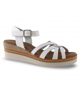 Sandalia blanca para señora Kaola Vichy Blanco 5542