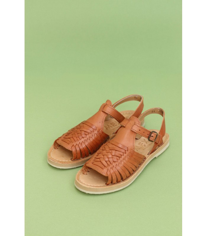 Sandalia de color cuero para mujer MEXAS AZTECA