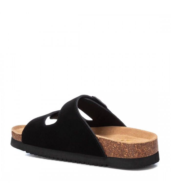 Sandalia bio en color negro con cierre de dos hebillas para señora XTI 142552