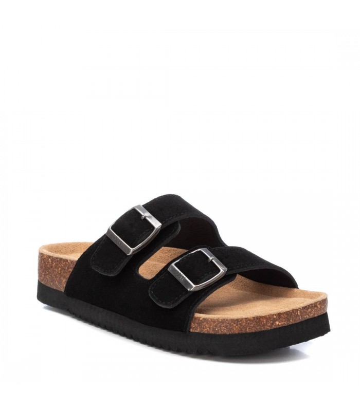 Sandalia bio en color negro con cierre de dos hebillas para señora XTI 142552