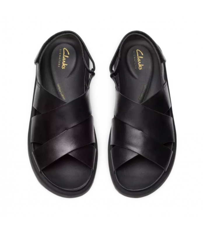 Sandalia con suela anatómica de color negro para mujer CLARKS ARISTELLA SUN