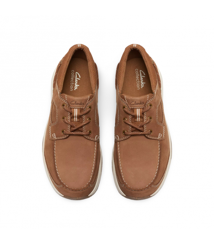 Zapato estilo náutico de color cuero para hombre CLARKS Sailview Lace