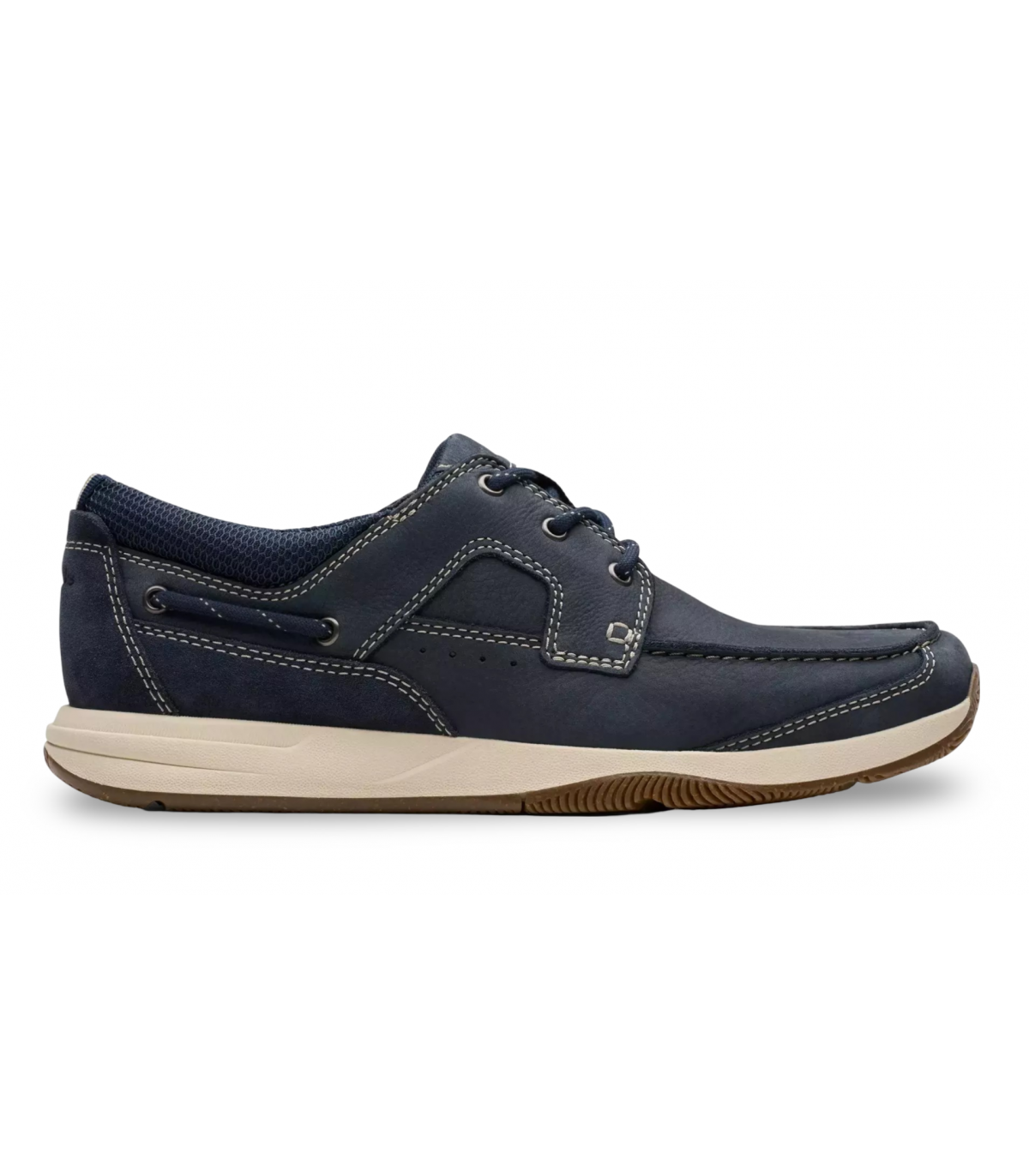 Zapato náutico Clarks Sailview Lace en azul marino.